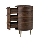 Etta 26" Tall Drum 3 - Drawer Round Boho End Table