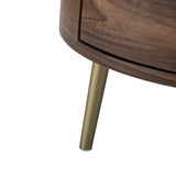 Etta 26" Tall Drum 3 - Drawer Round Boho End Table