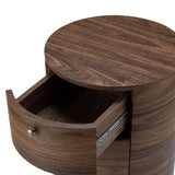 Etta 26" Tall Drum 3 - Drawer Round Boho End Table