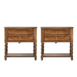 Multi-Functional Wooden Nightstand with USB & Open Shelf(Optional Types)