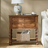 Multi-Functional Wooden Nightstand with USB & Open Shelf(Optional Types)