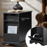 Roque Storage End Table with Hooded Wheels & Built-In Outlets(Optional Types)