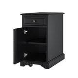 Roque Storage End Table with Hooded Wheels & Built-In Outlets(Optional Types)