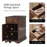 Roque Storage End Table with Hooded Wheels & Built-In Outlets(Optional Types)