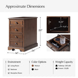 Roque Storage End Table with Hooded Wheels & Built-In Outlets(Optional Types)