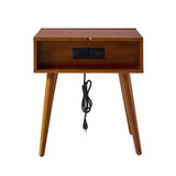Vivian Mid-century Modern Nightstand with Charging Station(Optional Types)