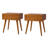 Vivian Mid-century Modern Nightstand with Charging Station(Optional Types)