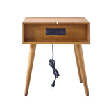 Vivian Mid-century Modern Nightstand with Charging Station(Optional Types)