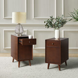 Vira End Table with Storage and Built-in Outlets(Optional Types)