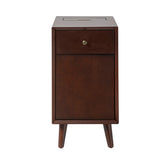 Vira End Table with Storage and Built-in Outlets(Optional Types)