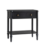 Derk Fluted Fronts Transitional Nightstand and End Table with Drawers and USB/Type-C Outlets