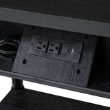Derk Fluted Fronts Transitional Nightstand and End Table with Drawers and USB/Type-C Outlets