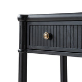Derk Fluted Fronts Transitional Nightstand and End Table with Drawers and USB/Type-C Outlets