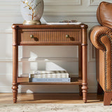 Derk Fluted Fronts Transitional Nightstand and End Table with Drawers and USB/Type-C Outlets