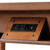Derk Fluted Fronts Transitional Nightstand and End Table with Drawers and USB/Type-C Outlets