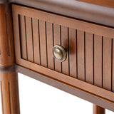 Derk Fluted Fronts Transitional Nightstand and End Table with Drawers and USB/Type-C Outlets