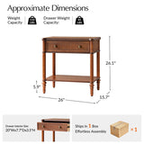 Derk Fluted Fronts Transitional Nightstand and End Table with Drawers and USB/Type-C Outlets