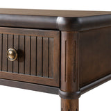 Derk Fluted Fronts Transitional Nightstand and End Table with Drawers and USB/Type-C Outlets