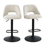 Edwin Upholstered Swivel Adjustable Bar Stool (Set of 2)