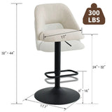Edwin Upholstered Swivel Adjustable Bar Stool (Set of 2)