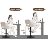 Edwin Upholstered Swivel Adjustable Bar Stool (Set of 2)