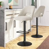 Edwin Upholstered Swivel Adjustable Bar Stool (Set of 2)
