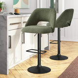 Edwin Upholstered Swivel Adjustable Bar Stool (Set of 2)