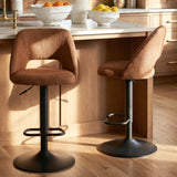 Edwin Upholstered Swivel Adjustable Bar Stool (Set of 2)