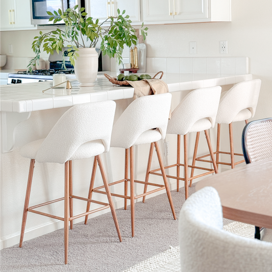 Edwin Boucle Upholstered Counter Stool (Set of 2)