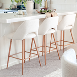 Edwin Boucle Upholstered Counter Stool (Set of 3)