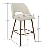 Edwin 26" Modern Upholstered Counter Stool (Set of 3)