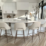 Edwin 26" Modern Upholstered Counter Stool (Set of 3)