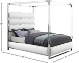 Encore Modern Canopy Bed with Acrylic Posts and Padded Headboard for a Stylish Bedroom Upgrade