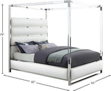 Encore Modern Canopy Bed with Acrylic Posts and Padded Headboard for a Stylish Bedroom Upgrade
