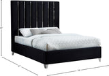 Enzo Velvet Bed – Glamorous Chrome Channel Design for a Modern Bedroom, Easy Assembly, No Box Spring Needed