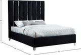 Enzo Velvet Bed – Glamorous Chrome Channel Design for a Modern Bedroom, Easy Assembly, No Box Spring Needed