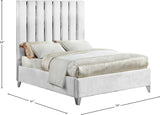 Enzo Velvet Bed – Glamorous Chrome Channel Design for a Modern Bedroom, Easy Assembly, No Box Spring Needed