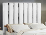 Enzo Velvet Bed – Glamorous Chrome Channel Design for a Modern Bedroom, Easy Assembly, No Box Spring Needed