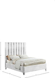 Enzo Velvet Bed – Glamorous Chrome Channel Design for a Modern Bedroom, Easy Assembly, No Box Spring Needed