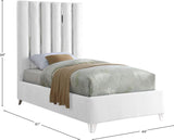 Enzo Velvet Bed – Glamorous Chrome Channel Design for a Modern Bedroom, Easy Assembly, No Box Spring Needed