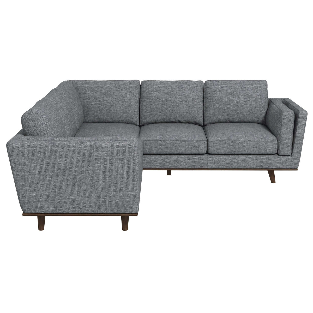 Erman Mid-Century Modern Pillow Back Corner Sofa in Dark Gray