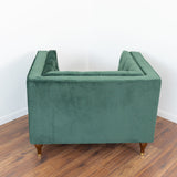 Evelyn Dark Green Velvet Lounge Chair
