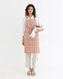 Linen bib apron in Red gingham
