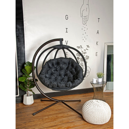 Hanging Ball Chair w/ Stand - Overland Black