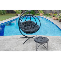 Hanging Ball Chair w/ Stand - Overland Black