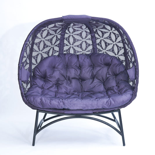 Cozy Pumpkin Loveseat in Flower of Life Purple