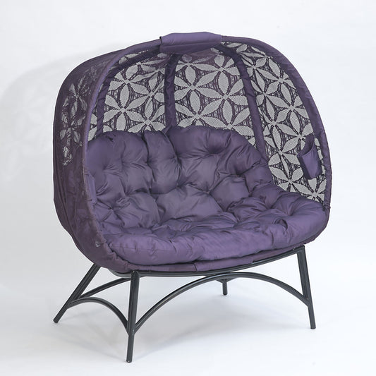 Cozy Pumpkin Loveseat in Flower of Life Purple