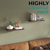 TUHOME Ecco 31.5-Inch Floating Shelves Set of Two with Hidden Brackets, Modern Wall-Mounted Shelves for Bedroom, Bathroom or Living Room Décor, Minimalist Display and Storage Solution for Books, Photos and Accessories