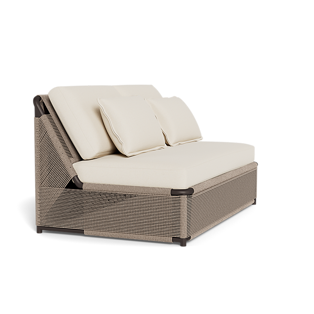 Shop Harbour Formentera 2 Seat Armless Sofa (Aluminum Bronze / Siesta Ivory / Twisted Rope Dune)