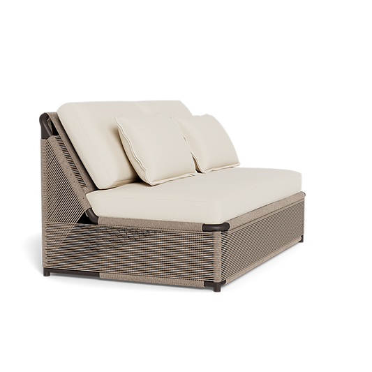 Shop Harbour Formentera 2 Seat Armless Sofa (Aluminum Bronze / Siesta Ivory / Twisted Rope Dune)